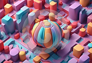 abstract colorful 3d shape