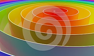 Abstract colorful 3D spiral