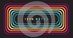 Abstract colorful 70s background vector. Vintage Retro Colors from the 1970s 1900s, 80s, 90s. retro style wallpaper