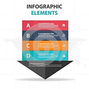 Abstract colorful arrow business timeline Infographics elements, presentation template flat design vector illustration for web