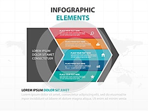 Abstract colorful arrow business timeline Infographics elements, presentation template flat design vector illustration for web