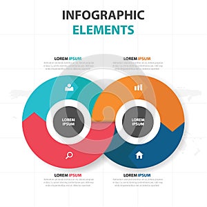 Abstract colorful arrow circle business Infographics elements, presentation template flat design vector illustration for web