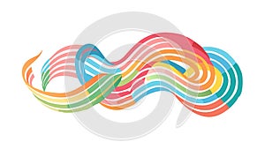 Abstract colorful artistic lines, representing creative design elements , vector design Generative AI