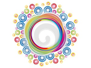 Abstract colorful artistic rainbow circle explode