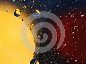 abstract colorful backdrop with oil drops on water surface. possible themes for the application - cosmetic advertising, space, fan