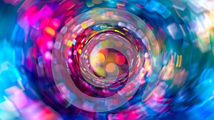 Abstract colorful background with a blurred tunnel