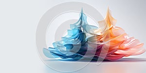 Abstract colorful background. Christmas trees, mountanes or sea waves. Transparent glass texture.
