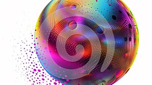 Abstract colorful background with dots and sphere..