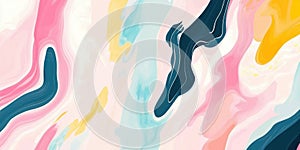 Abstract colorful background with fluid paint pattern and modern waves