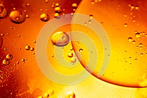 Abstract colorful background. Foam of Soap with Bubbles macro shot. Closeup bubbles in water. Oil drops on a water surface abstrac