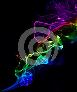 Abstract colorful background made with real smoke