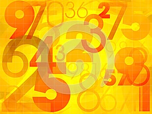 Abstract colorful background with numbers