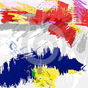 Abstract colorful background pattern, with paint strokes and splashes