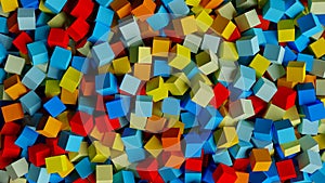 Abstract colorful background with Random colorful Cubes.