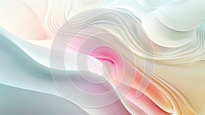 abstract colorful background with smooth lines in white, pink and mint colors