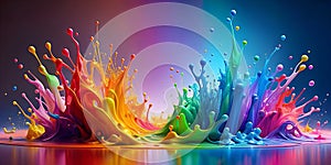 abstract colorful background with splashes AI Generative photo