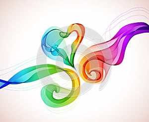 Abstract colorful background with wave and heart