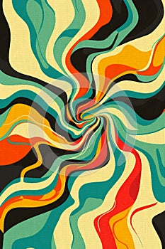 Abstract colorful background with wavy lines. Illustration for your design.