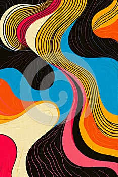 Abstract colorful background with wavy lines. Illustration for your design.