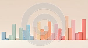 Abstract Colorful Bar Chart Representing Growth and Data Visualization