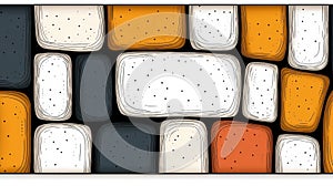 Abstract Colorful Block Pattern on Dark Background for Modern Design Projects and Textures