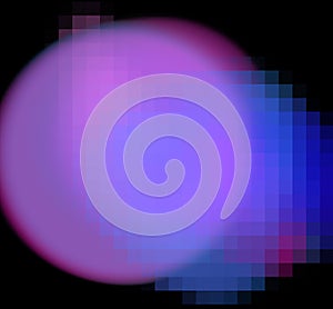 Abstract colorful blue and violet sphere on black background. Fantasy fractal texture. Digital art. 3D rendering. Computer genener