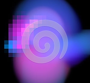 Abstract colorful blue and violet sphere on black background. Fantasy fractal texture. Digital art. 3D rendering. Computer genener