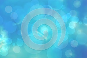 Abstract colorful blur blue texture background with white and blue bokeh circles in soft color style. Template for underwater