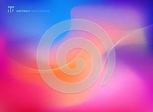 Abstract colorful blurred background with smooth lines curve in