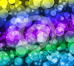 Abstract colorful bokeh glitter background,blue,cyan,green,yellow,purple,violet.