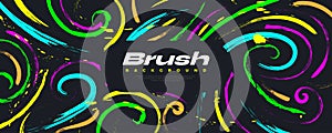 Abstract Colorful Brush Background with Sporty Style. Grunge Sport Background