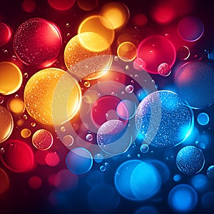 Abstract Colorful Bubbles Background with Bokeh