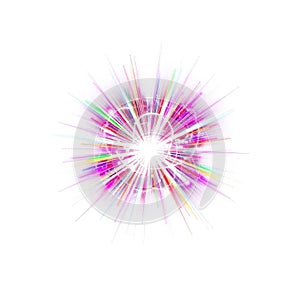 Abstract Colorful Burst Radiating Energy Bright Light Festive Design