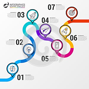 Abstract colorful business path. Timeline infographic template