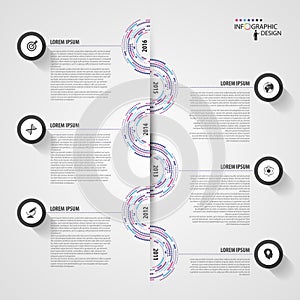 Abstract colorful business path. Timeline infographic template. Vector