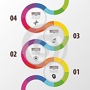 Abstract colorful business path. Timeline infographic template. Vector