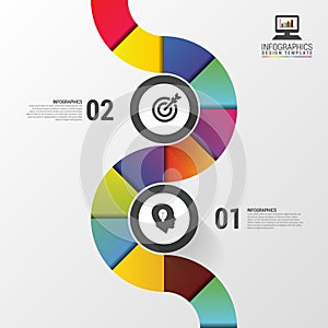 Abstract colorful business path. Timeline infographic template. Vector