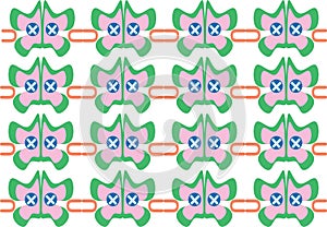 Abstract colorful butterfly shape repetitive ethnic pattern photo