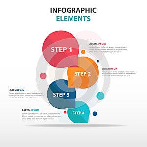 Abstract colorful circle 4 step business Infographics elements, presentation template flat design vector illustration