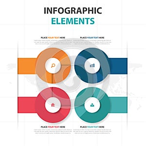 Abstract colorful circle business Infographics elements, present