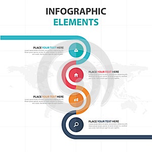 Abstract colorful circle business timeline Infographics elements, presentation template flat design vector illustration for web