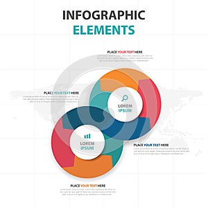 Abstract colorful circle business timeline Infographics elements, presentation template flat design vector illustration for web