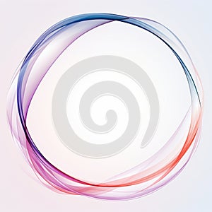 abstract colorful circle frame on a white background with a red blue and pink swirl
