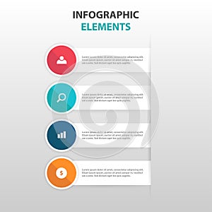 Abstract colorful circle label with magnifying glass business Infographics elements, presentation template flat design vector