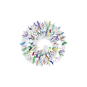 abstract colorful circle shrapnel particles background design photo