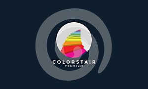 Abstract colorful circle stairs logo icon vector illustration design