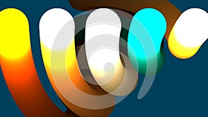 Abstract colorful circles background. 3d rendering animation backdrop. Seamless loop. Animation of colored balls with a