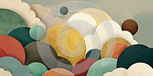 Abstract Colorful Circles Painterly Texture Background for Design Projects