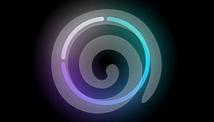 Abstract Colorful Circular Loading Progress Indicator on Dark Background Modern UI UX and Technology Concept