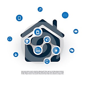 Internet Of Things, Digital Home And Networks Design Concept With Icons